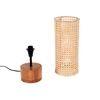 Ornate table lamp with rattan shade (5.5x5.5x17)
