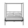 Perryn Four Poster Metal Non Storage Queen Bed in Satin Black Finish