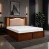 Reva Solid Wood Compact Queen Bed Hydraulic Storage Provincial Teak Finish Mattress 60 x 72 Inches