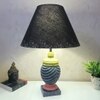 Multicolour Handpainted And Hancarved Distress Wooden Table Lamp