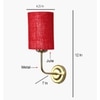 Devansh Metal Electric Wall Light in Gold Colour with Maroon Shade Count of 1 Light