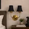 Devansh Metal Electric Wall Light in Gold Colour with Black Shade Count of 1 Light