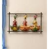 Desert Art Metal Handpainted Three Sardar Wall Hanging Frame in Multicolour