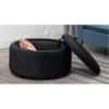 Loofy Ottoman with Strage Color in Black