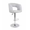 Doe Buck Adjustable Upholstered Bar Stool in Grey Colour with Chrome Base