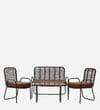 Madrid 2+1+1 Seater Rope Sofa Set in Brown Finish