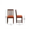 Aura 4 Seater Dining Set with Orange Cushioned Chairs