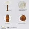 Hatton hand crafted Solid wood honey finish table lamp With White Cotton Shade