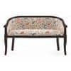 Florence Loveseat 2 Seater In Mahogany Finish With Calico Floral Retreat Fabric Colour