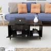 Hexa Engineered Wood Center Table With Storage And Open Rack In Flower Wenge