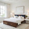 Ebonix Non Storage Solid Wood Bed King Size in Provincial Teak Finish