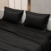 Stoa Paris King Size Black Bedsheet with 2 Pillow Covers Black Midnight Black