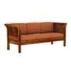 Haveli 3+2 Seater Wooden Sofa (Orange Colour, Honey Finish)