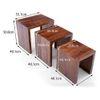 Hamilton Solid Wood Side Table Set of 3 in Teak Finish