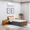 Hexa Engineered Wood Modern Single Bed With Headboard With Storage In Slate Grey And Giant Wood
