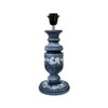 Grey Stone Finish Handpainted And Hancarved Distress Wooden Table Lamp