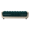 Resco  Velvet 2 Seater 5 Feet Ottoman Bench in T Blue & Cream Color
