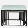 Velt Square Metal Nesting Coffee Table Set Black Finish White Porcelain Top Set Of 2