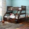 Barnley Single Over Queen Storage Bunk Bed In Dark Walnut