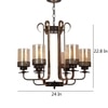 Eliante Mild Steel 6-Light Chandelier, Modern Metal Hanging Ceiling Light Fixture For Living Room