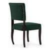 Aavya Solid Wood Dining Chair Set Of 1 In Mahogany Finish & Dark Green Colour