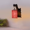 Devansh Solid Wood Electric Wall Light in Brown Colour with Maroon Shade Count of 1 Light