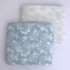 Lila White & Blue Floral Cotton Dohar Set Of 2 Reversible Single Bed 350 Tc Size 240 X 160 Cms