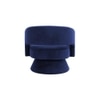 Aracell Solid Wood Accent Chair in Navy Blue Colour