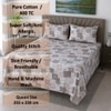 Orin White & Chocolate Floral 400 TC Cotton Flat Queen Size Bedsheet with 2 Pillow Covers – Threads