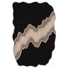 Handmade Natural Wool Shaped Rug Abstract Canyon Black 6 x 9 Feet Carpet