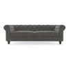 Winchester Luxe 3 Seater Fabric Sofa in Ash Grey Velvet Colour