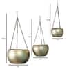 Hanging Hammered Apple Planter Set Of 3 In Gold Colour