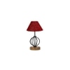 Kiara Maroon Jute Table lamp with Wood & Iron Base
