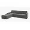 Apollo Fabric Sectional Sofa (Colour : Ash Grey Velvet, Cushion : Hard, Back Type : Regular, Seating Capacity : Left Aligned 3 Seater + Left Aligned Chaise + Ottoman)