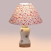 Devansh Conical Multi Cotton Shade Lamp With Wood & Mosaic Glass Base For Decoration/Office/Home/Gifting/Study For Decoration/Office/Home/Gifting/Study -(10X10X14.5) Inches -A