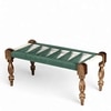 Oakville Sheesham Wood 2 Seater Maachi Bench In Green & White Rope Canning