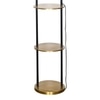 Gallow Metal Multiutility Shelf Floor Lamp With White Cotton Shade