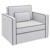 Elano Modern Premium  1 Seater Boucle  Pull Out Sofa Cum Bed with Improted Mechanism In white  Color