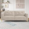 Novelle 3 Seater Velvet Sofa Cum Bed in Cream colour
