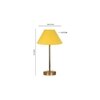 Yellow cotton with Metal Gold Table Lamp
