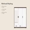 Miller 3 Door Wardrobe With Mirror in Two Tone Finish
