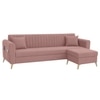 Daraco Velvet L shape 5 Seater Sofa in Peach Color