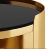 Belle Round Black Mirror and Metal Side Table in Gold finish