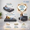 Sleep Spa Foldable 3 Seater Double Foam Fold Out Sofa Cum Bed in Dark Grey Colour