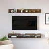 Kunsua Engineering Wood Wall Mount Tv Entertainment Unit In Brown Maple Finish