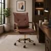 Doe Buck Marlon Modern Brown Faux Leather Office Chair