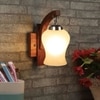Devansh Solid Wood Electric Wall Light in Brown Colour with White Shade Count of 1 Light