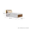 Hexa Engineered Wood Modern Single Bed With Headboard With Storage In Frosty White And Giant Wood