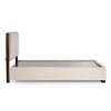 Jacklin Upholstered King Size Non Storage Bed in Cloud Beige and Walnut Brown