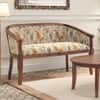 Florence 2 Seater Sofa In Teak Finish with Mustard Floral Colour